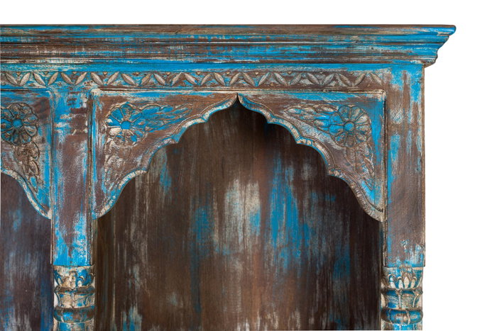 GINER Y COLOMER Aparador bleu vieilli en bois de manguier 170 cm